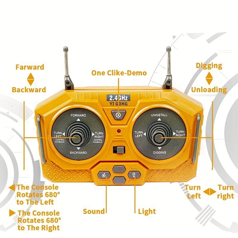 Gift Toy Car Featuring a 2.4G Remote Control Excavator
