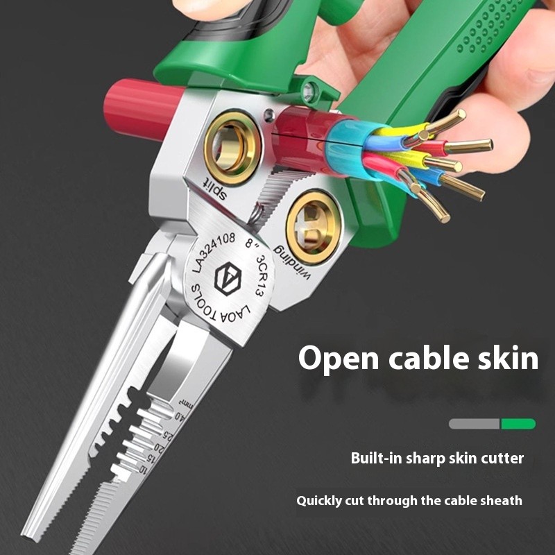 8-in-1 Wire Stripper with Electrical Measuring Pliers