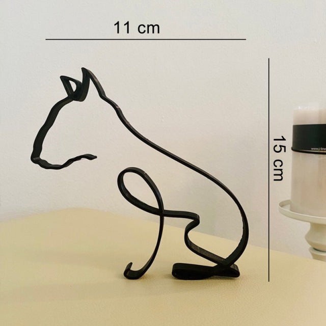 Dog Breed  Line Art Sculpture