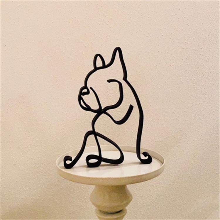 Dog Breed  Line Art Sculpture
