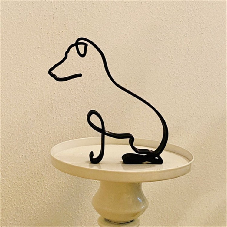 Dog Breed  Line Art Sculpture