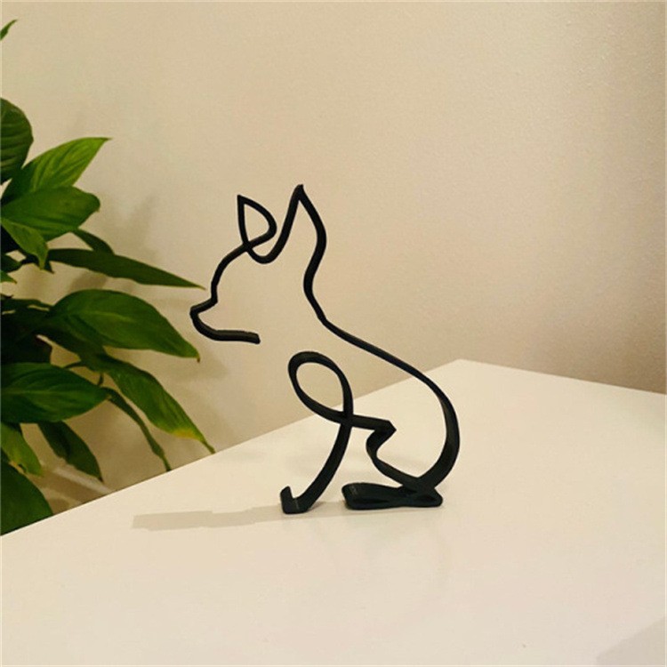 Dog Breed  Line Art Sculpture