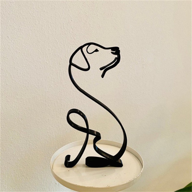 Dog Breed  Line Art Sculpture