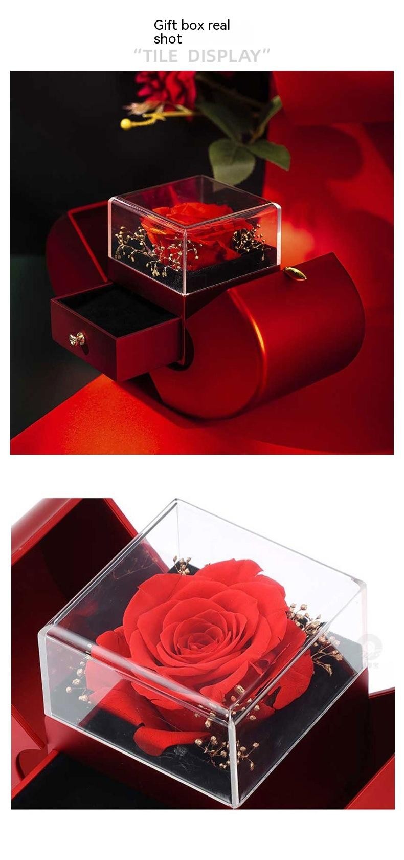 Rose Flower Box With Necklace