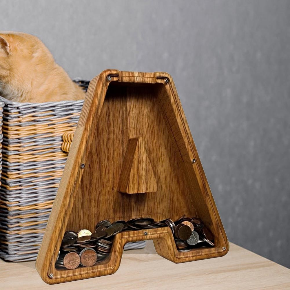 Wooden Letter Piggy bank