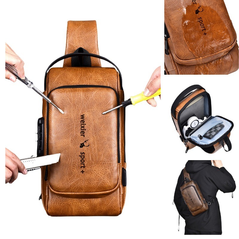 Anti-Theft USB Charging Crossbody Backpack