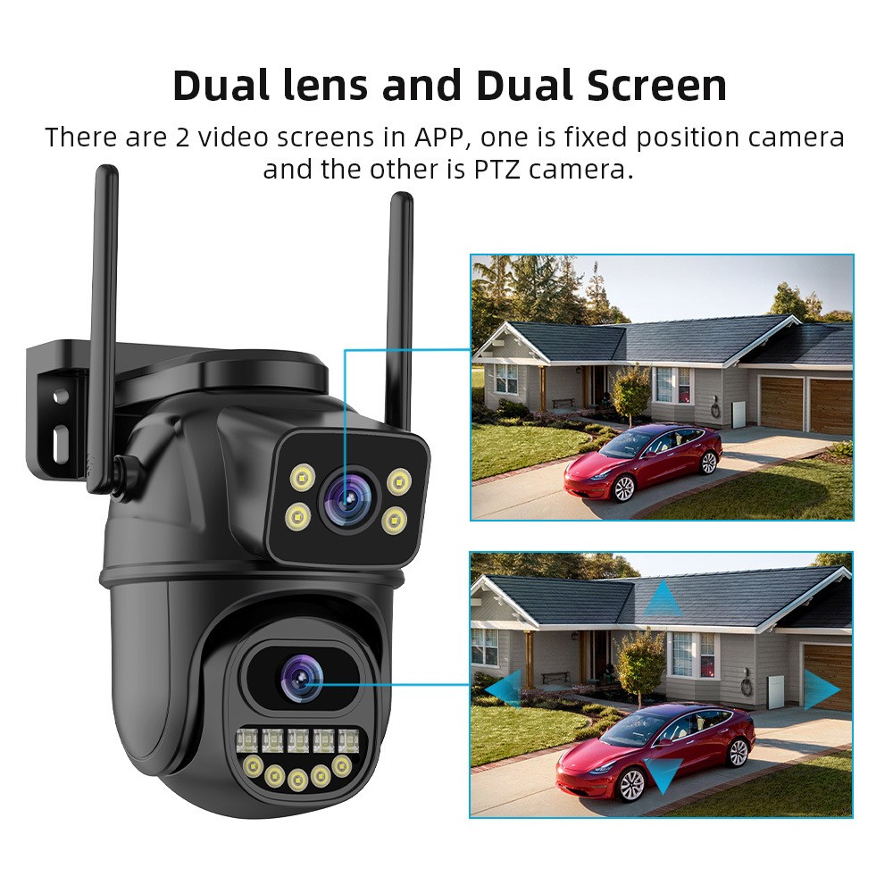 Outdoor Waterproof Wireless WiFi HD Triple Security Camera