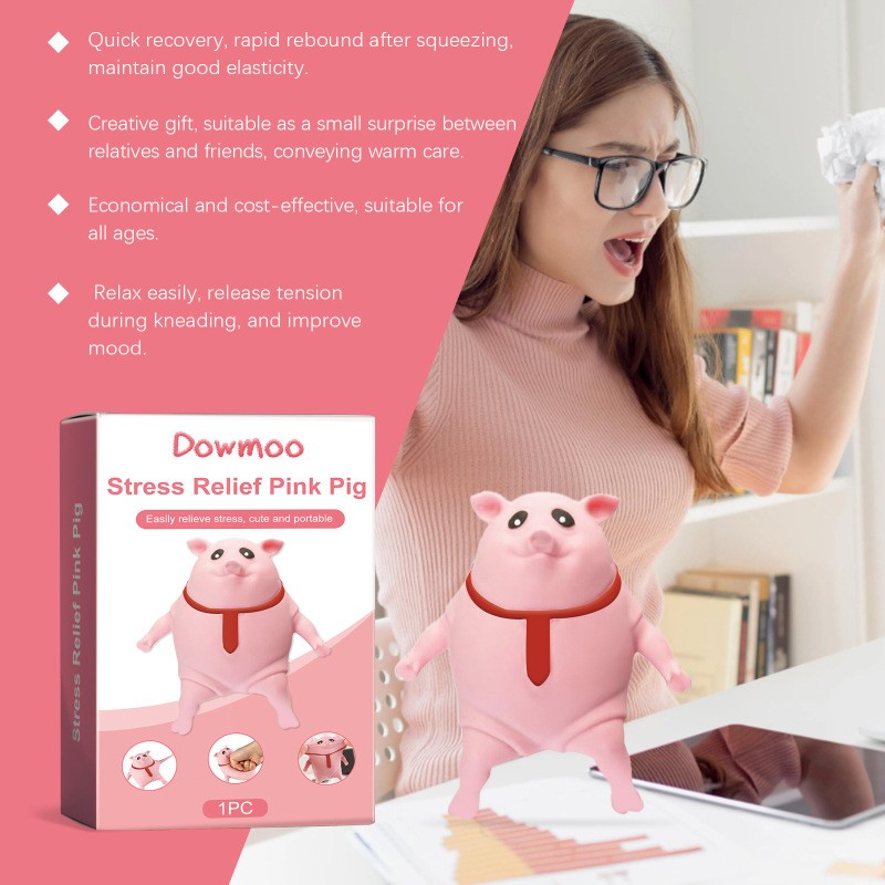 Dowmoo Stress Relief Pink Pig Squishy