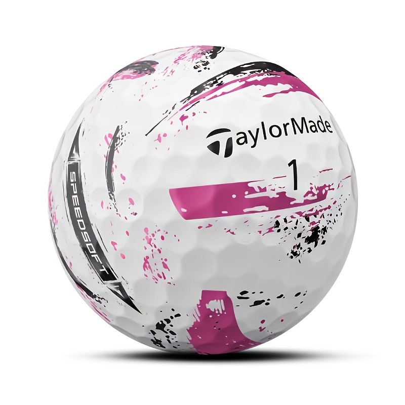 12pcs TaylorMade SpeedSoft Ink PNK GLB White/Pink Golf Balls