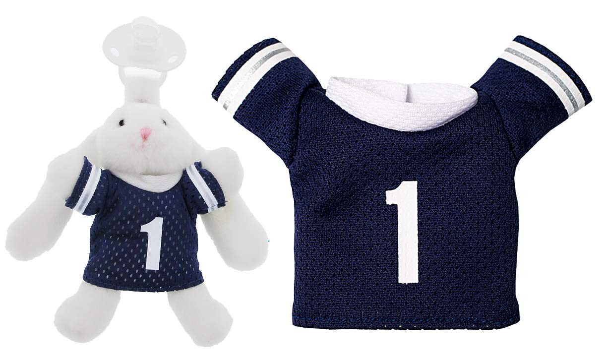 Doodalou Infant Pacifier Attire Outfit Fits Most Major Plush Pacifier Toy Brands Self Fastener Lightweight Jersey - Royal Blue