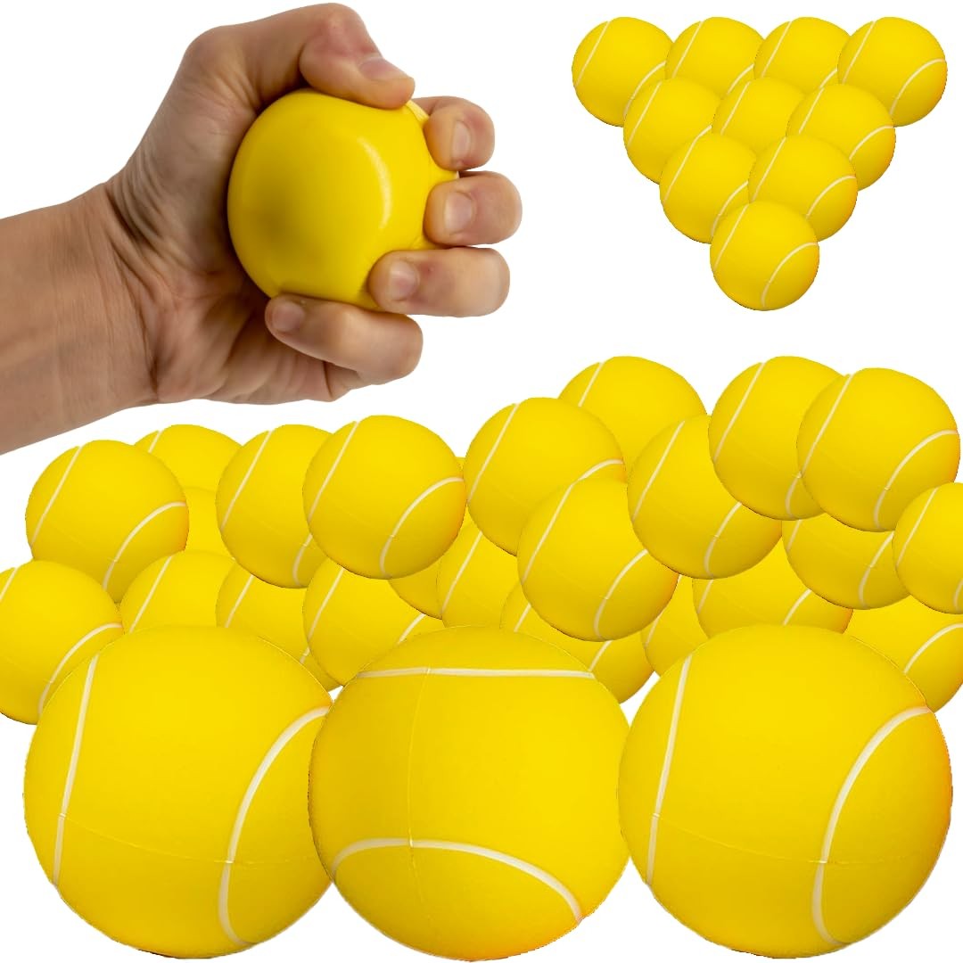 Hero Brands 50pc Tennis Ball Stress Balls - Pack of 50 Foam Balls for Toddlers Playground Balls Sports Party Favors