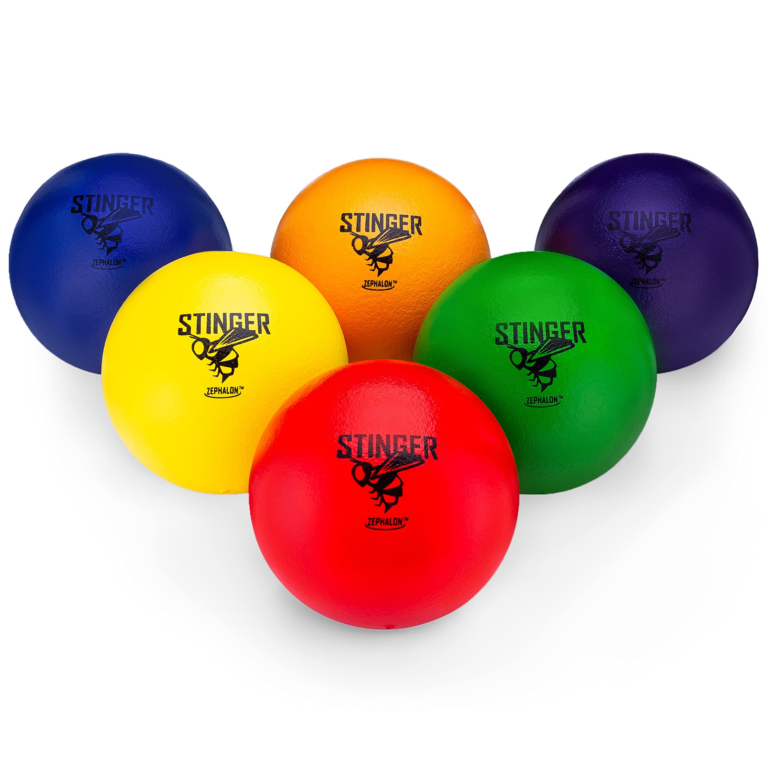 GSM Brands Dodgeballs - Foam Soft Skin Low Bounce 5.9" - Set of 6 Dodge Balls for Kids and Adults