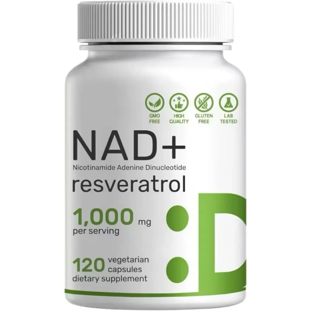 NAD+ Resveratrol  1,000 mg  120 Vegetarian Capsules