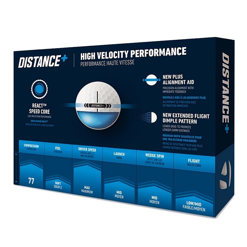 12-Pack of TAYLORMADE Distance+ Golf Balls  Maximum Distance and Optimal Performance for Golfers