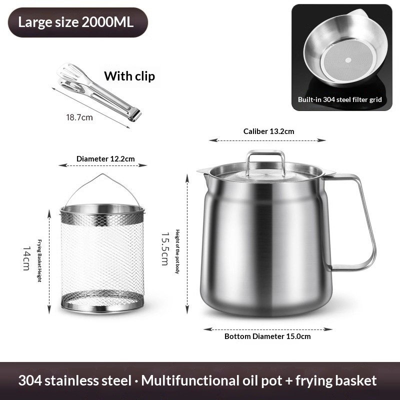 Stainless Steel Oil Strainer Pot