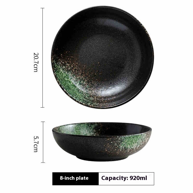 Household Ceramic Plates Creative Steak Round Plate