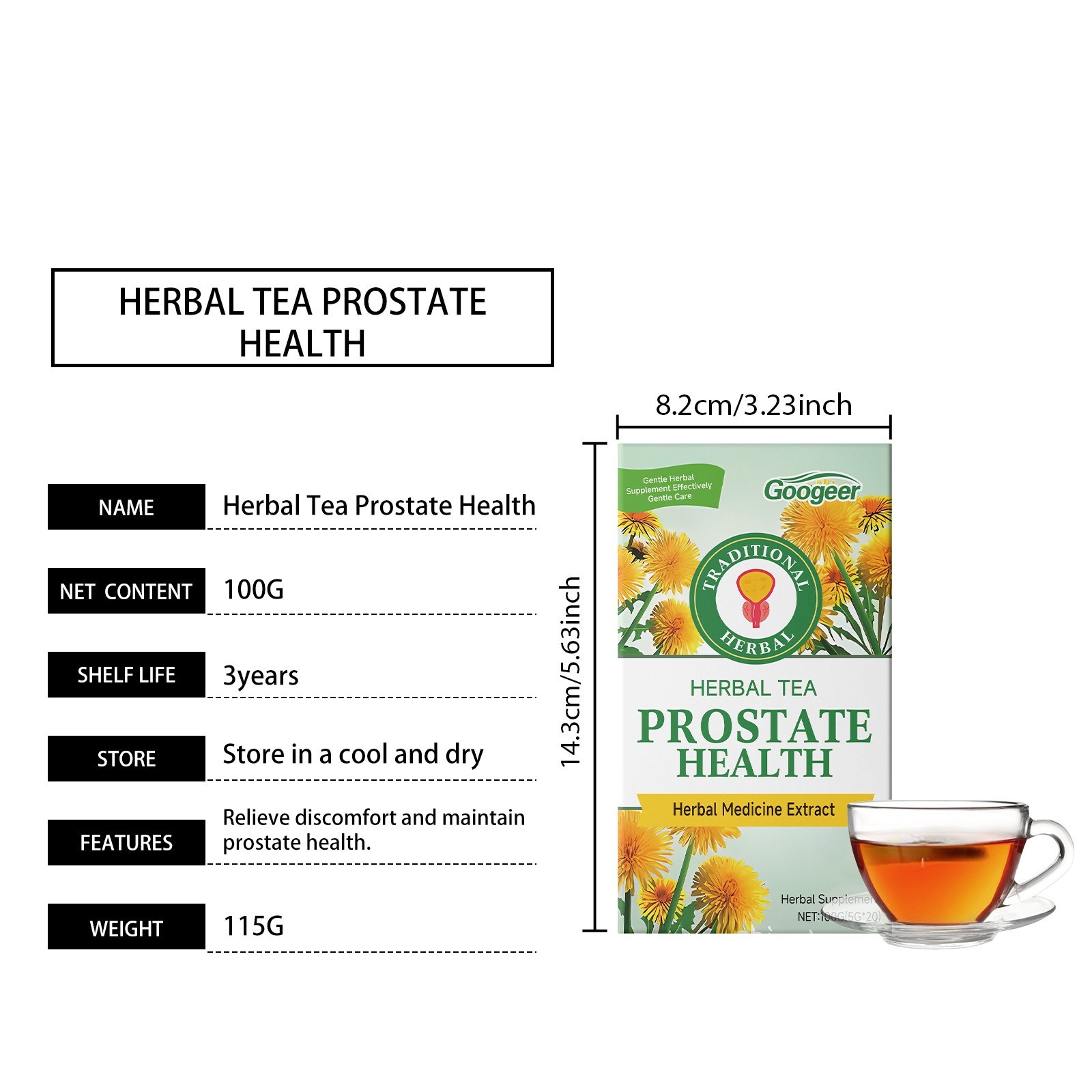 Prostate Health Herbal Tea  Gentle Herbal Care for Mens Wellness