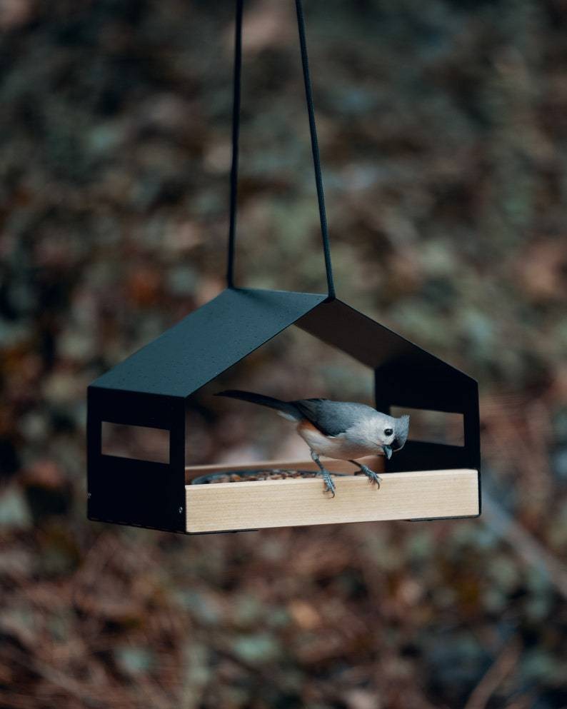 Hanging Bird Feeder for Garden with Roof