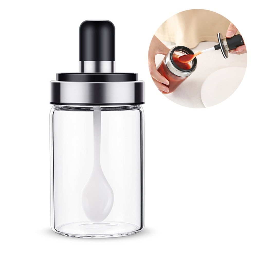 Transparent Glass Salt Jar