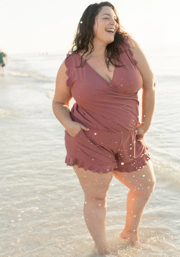 One Piece Full Coverage Swimsuit with Built in Bra