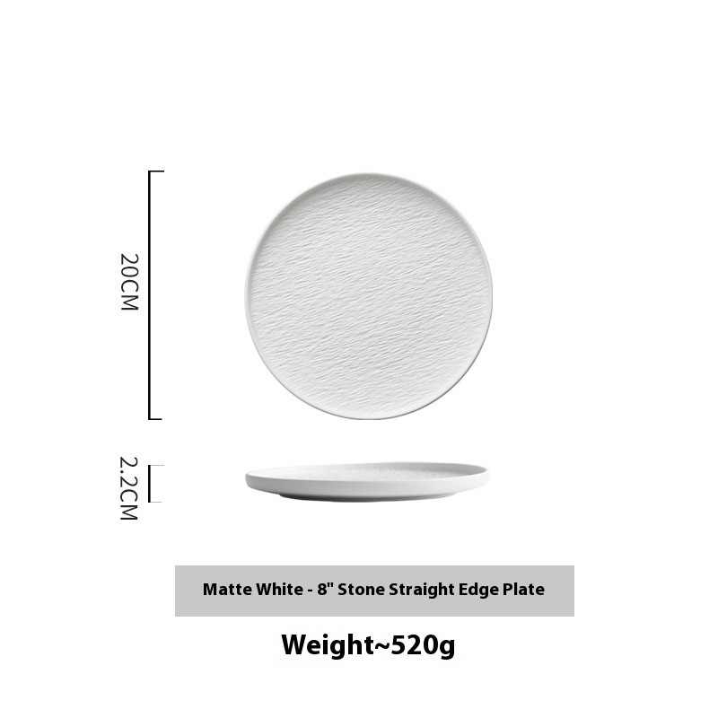 White Ceramic Steak Dinner Plate