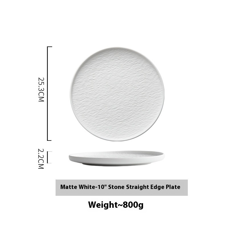 White Ceramic Steak Dinner Plate