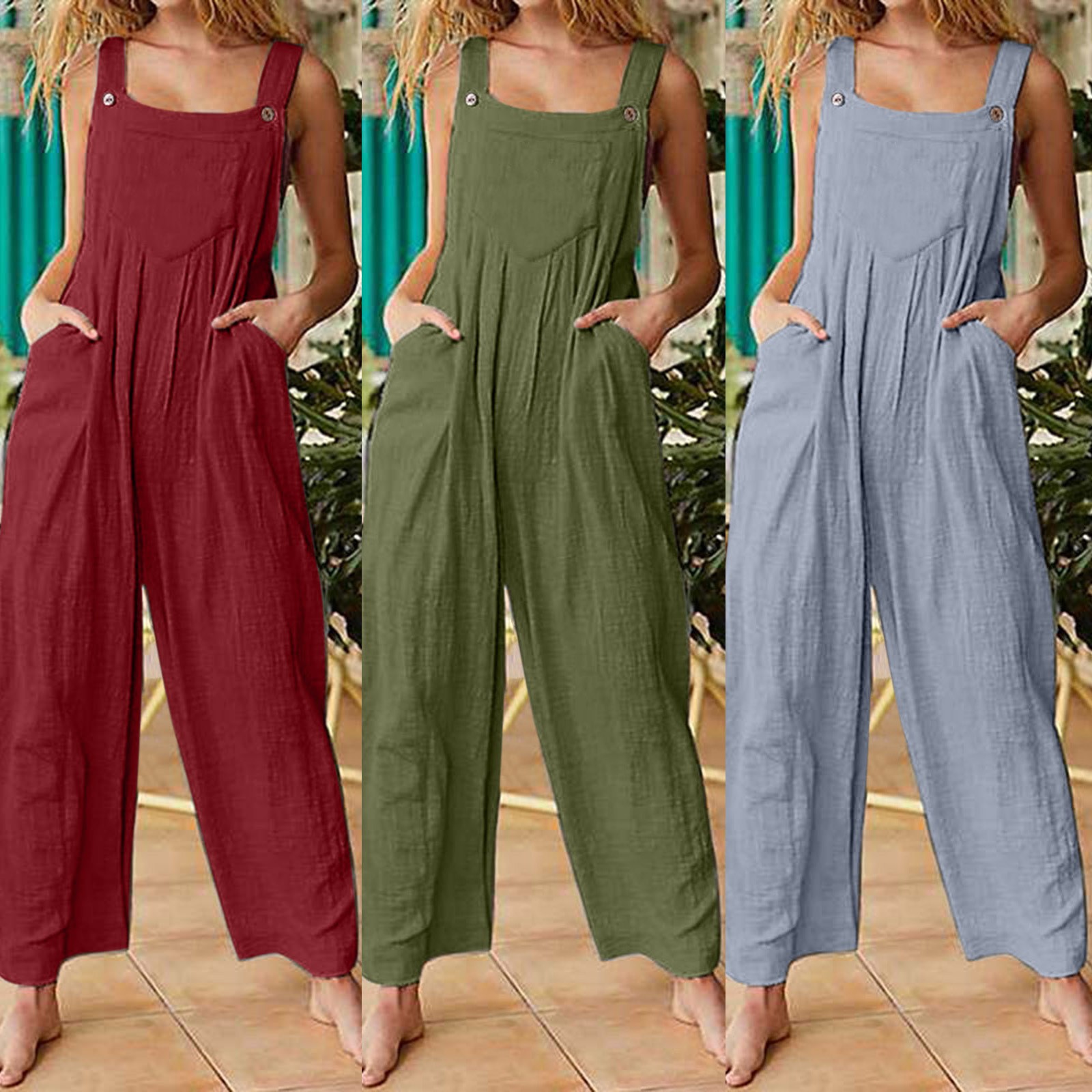 Wide Leg Jumpsuit with Pockets