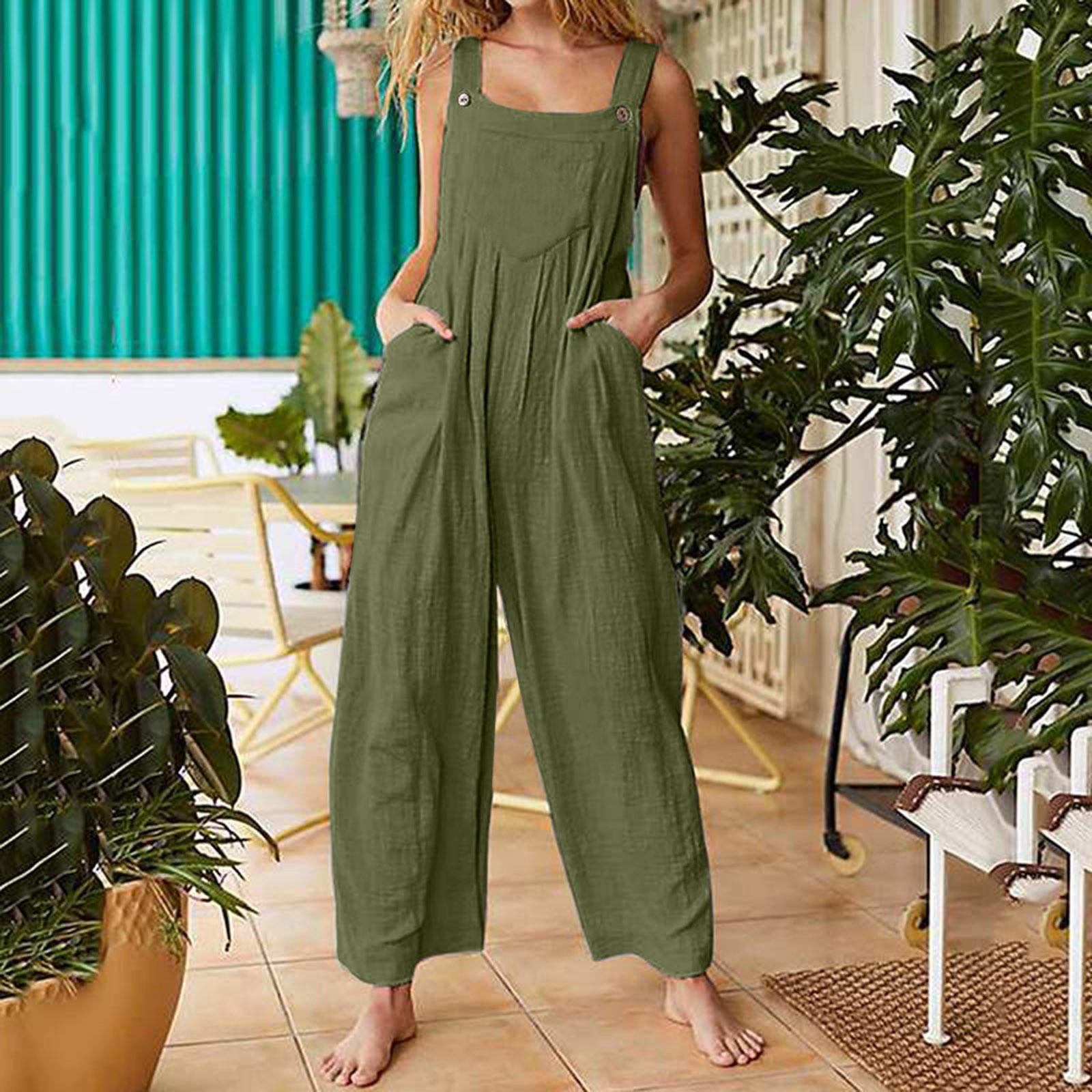 Wide Leg Jumpsuit with Pockets