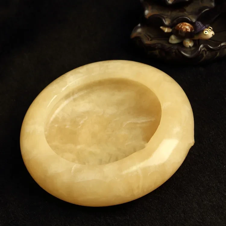 Beige Jade Ashtray 18cm Jade