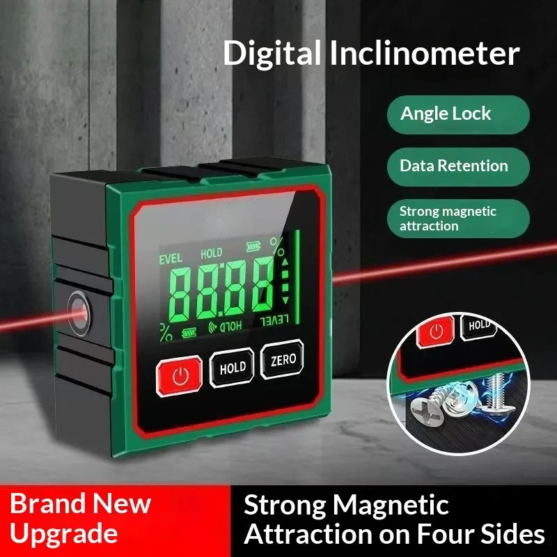 Magnetic Digital Angle Gauge with Laser