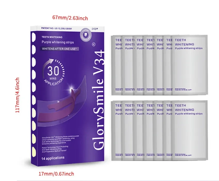 GlorySmile V34  Advanced Purple Teeth Whitening Strips