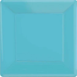 Paper Plates 23cm Square 20CT  - Caribbean Blue  - Pack of 20