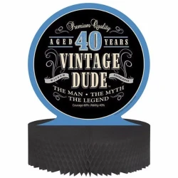 Vintage Dude 40th Birthday Centrepiece