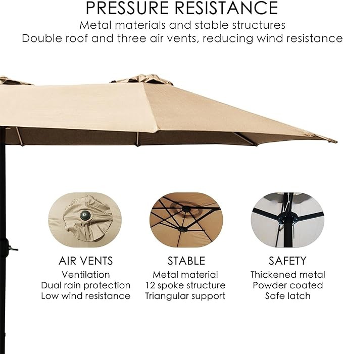 Outdoors Double Vogue Parasol Umbrella