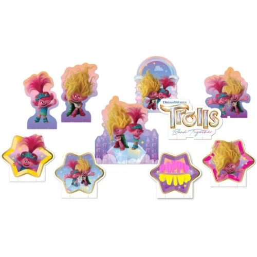 Trolls 3 Band Together Table Decorating Kit - Pack of 10