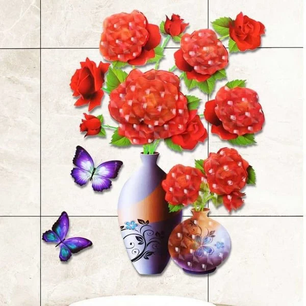 🌸3D Vase Sticker