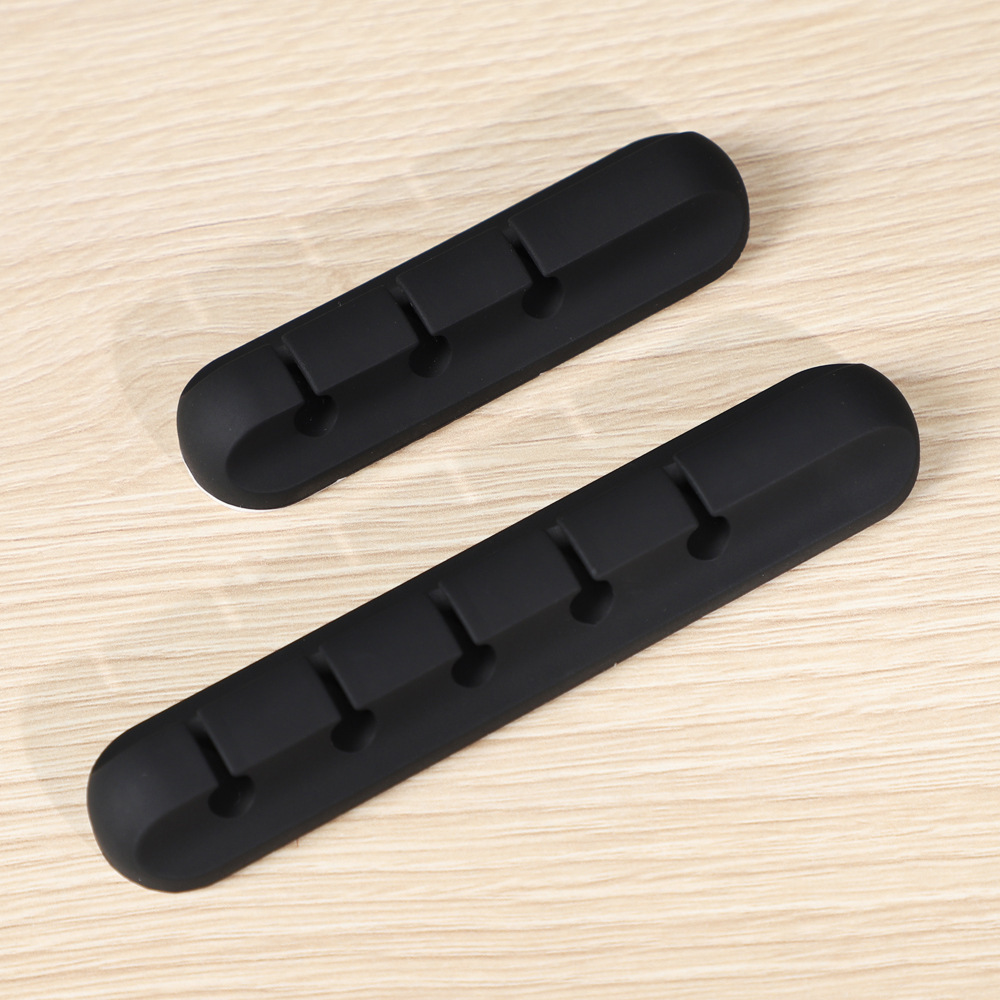 Sleek Black Desktop Cable Manager - Organize Your Workspace