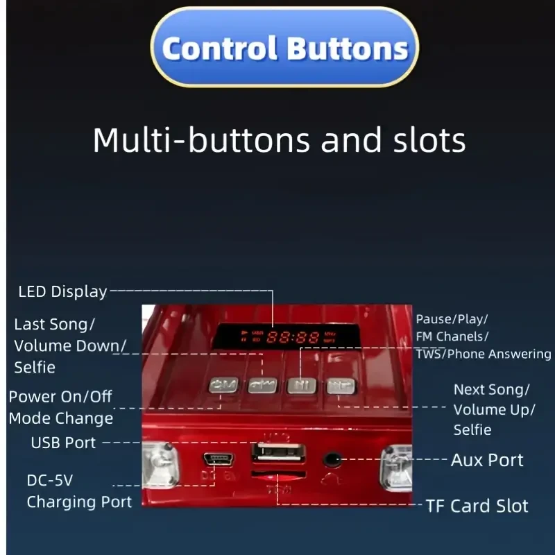 Old Pickup Truck Alloy Speaker - High Fidelity Stereo Outdoor Music Player