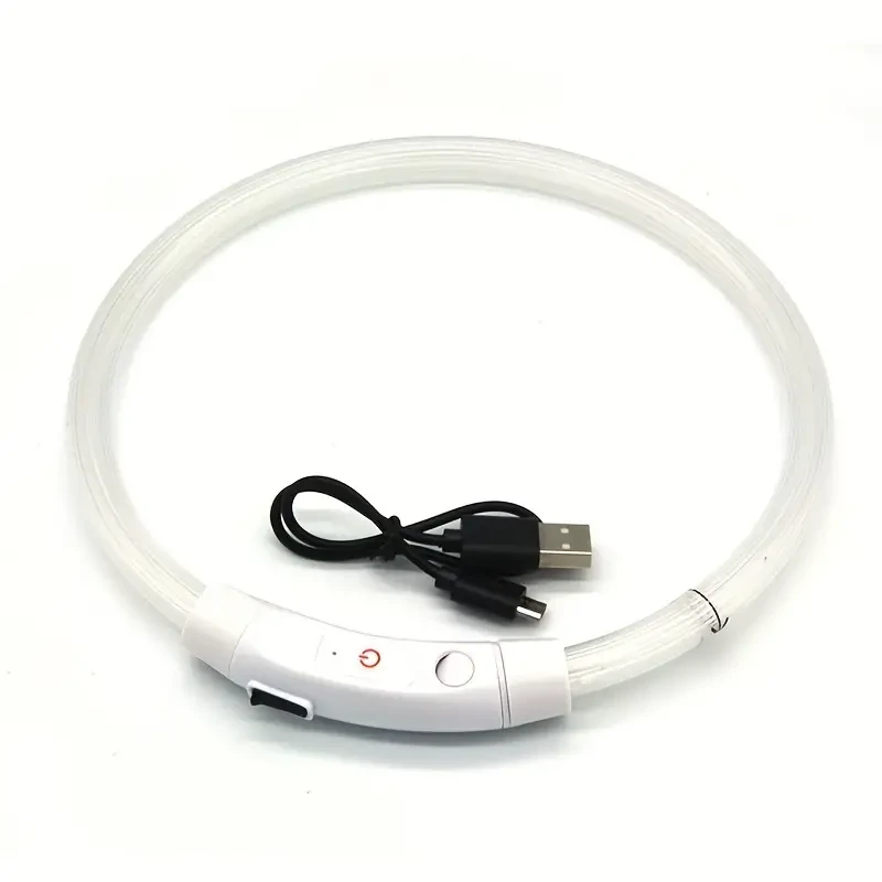 USB Rechargeable Glowing Collar - Adjustable and Bright for Maximum Nighttime Visibility