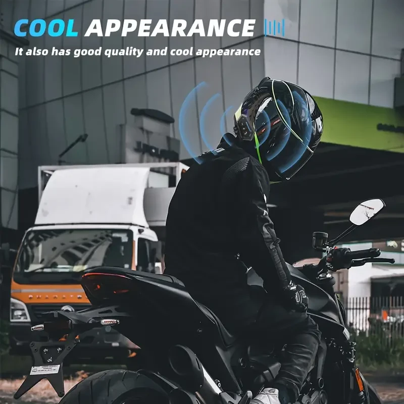 Wireless Motorcycle Helmet Headset  Hands-Free Call & Music Player