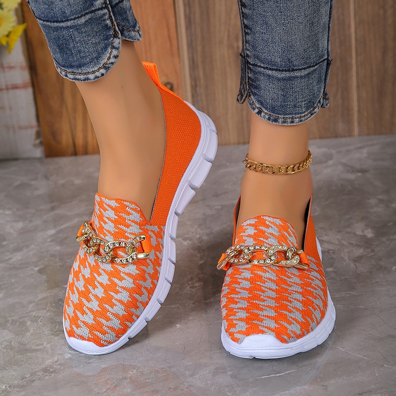 Breezy Houndstooth Mesh Loafers