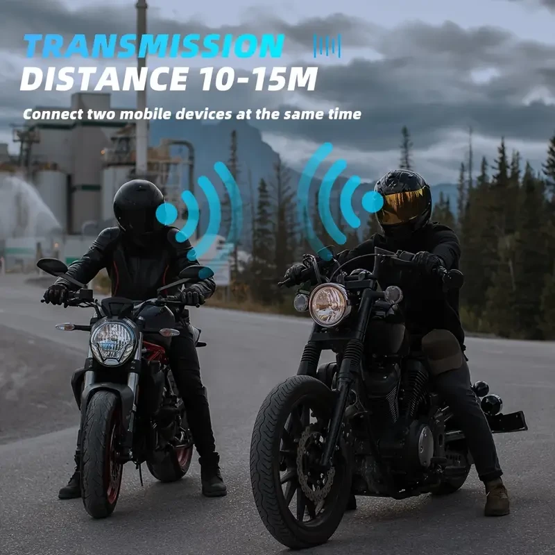 Wireless Motorcycle Helmet Headset Hands-Free Call & Music Player