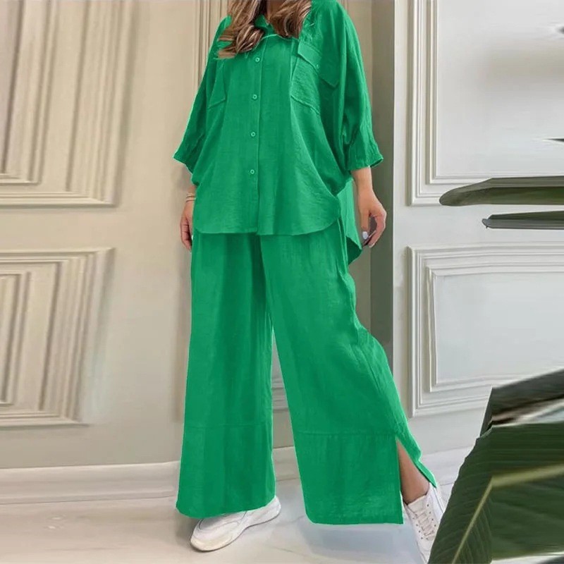 Breezy Linen Elegance Long-Sleeve Suit