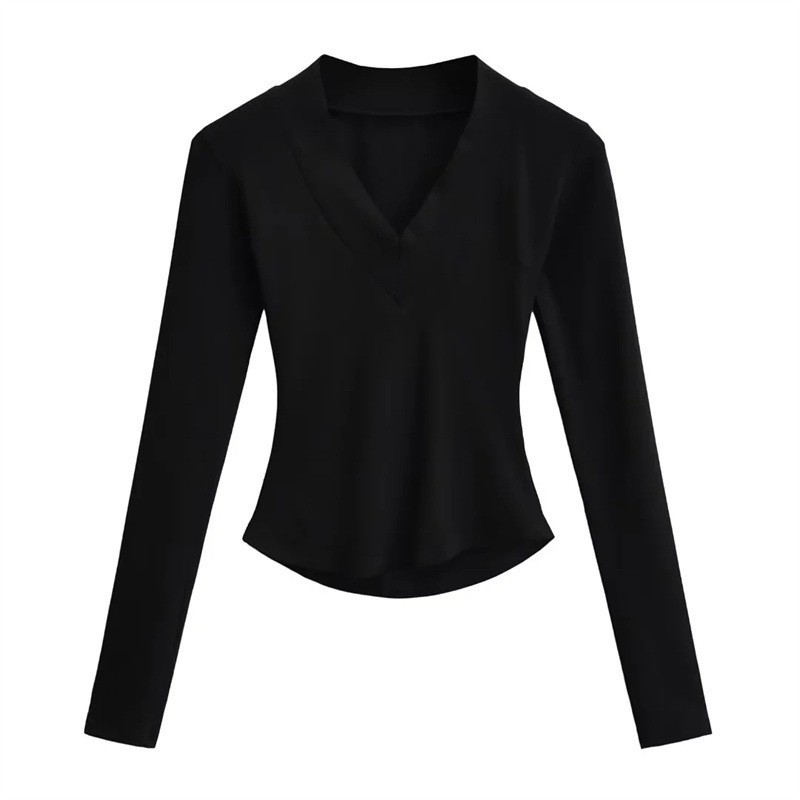 American Desire Curved Hem V-Neck Tee