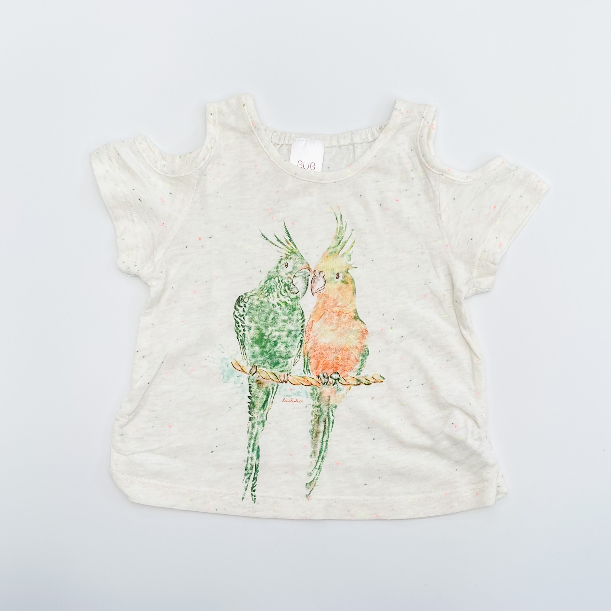 Two Piece T-Shirt & Shorts With Parrot Print