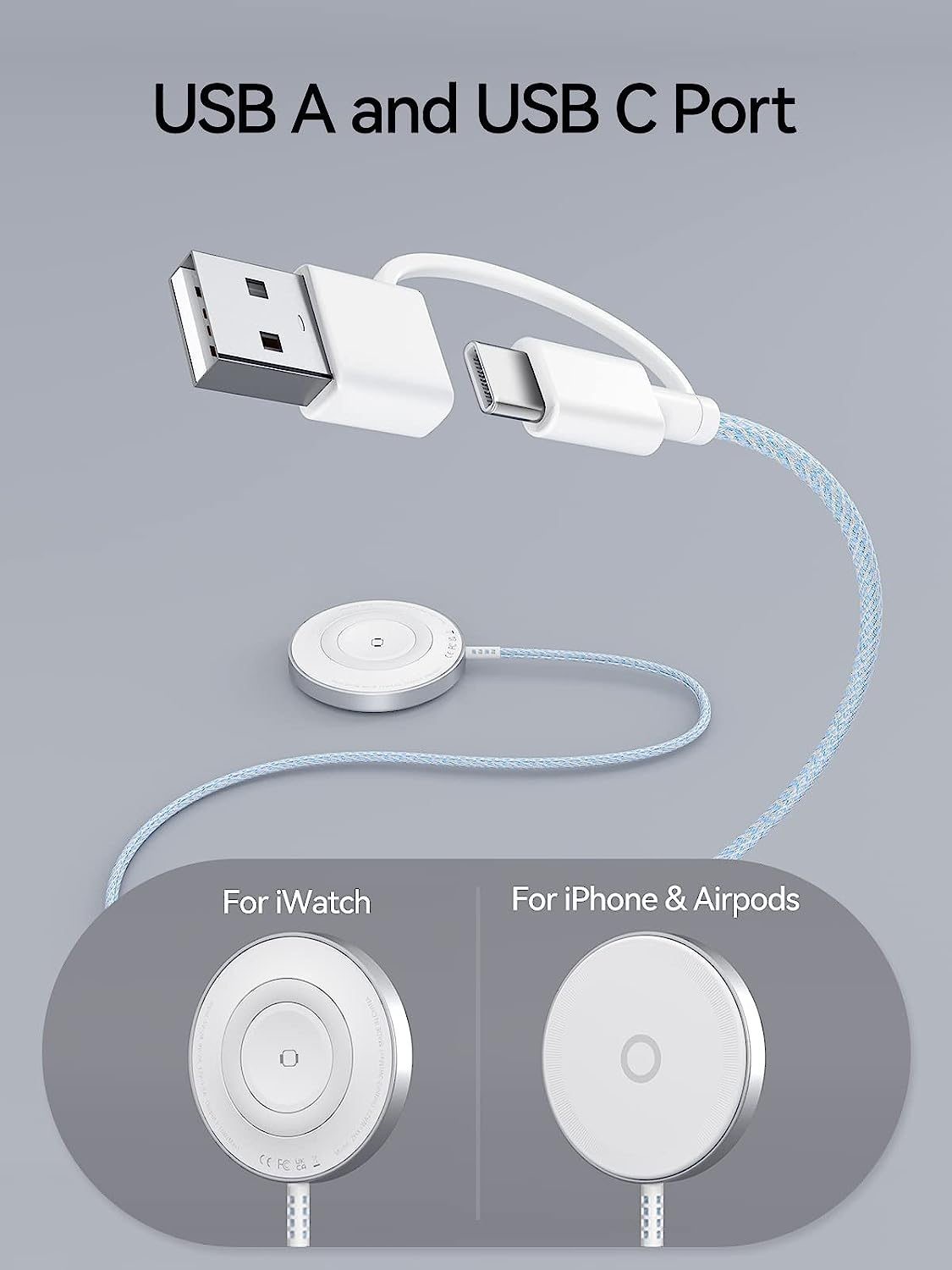 3 in 1 wireless Charger for Phone, Apple watch and Airpods