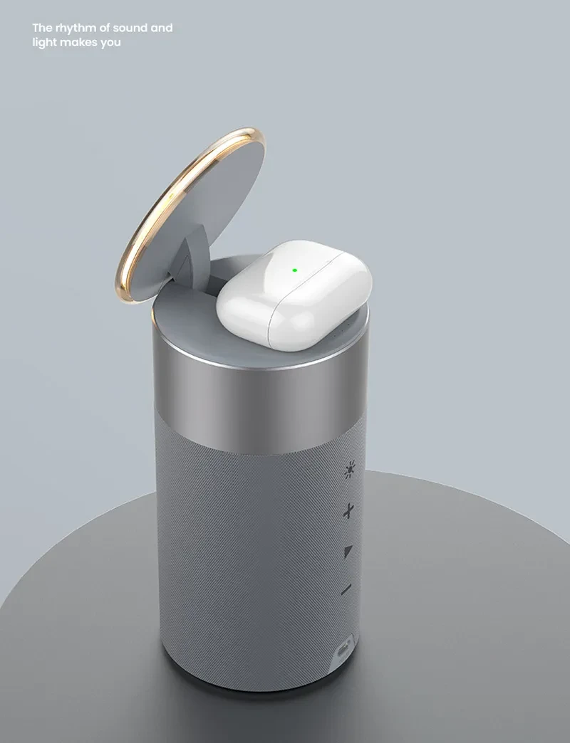 3 In 1 Wireless Charger, Bluetooth Speaker, Touch Lamp