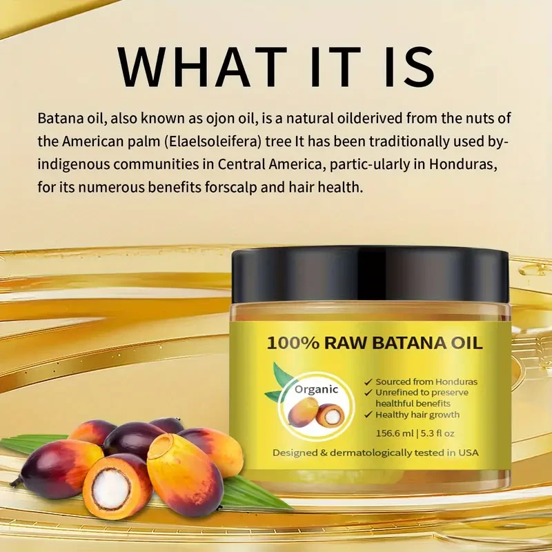 Unisex Batana Oil Hair Treatment Paste - Organic, Paraben-Free, with Castor Oil for Fuller Hair - 156.6ml