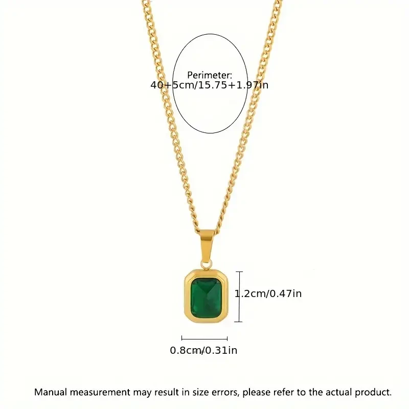 Premium Sense Minimalist Elegant Emerald Pendant Necklace