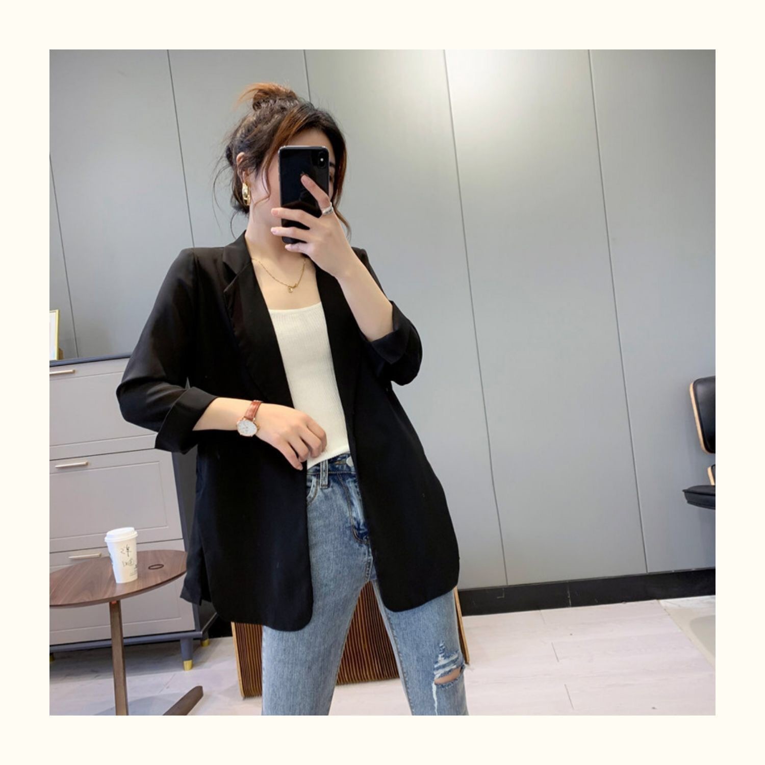 Women's Mid-Length Chiffon Cardigan